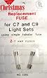 Pack of 2 Replacement Fuses For C7 or C9 Christmas Lights - 7 Amps