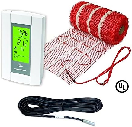 60 Sqft Mat, Electric Radiant Floor Heat Heating System with Aube Digital Floor Sensing Thermostat