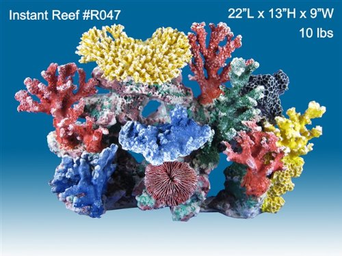 Instant Reef #047 Artificial Coral Reef Aquarium Decoration for Saltwater Fish, Marine Fish Only with Live Rock Aquarium, Coral Reef Tank, Freshwater Aquarium. Gorgeous Corals, Non-Toxic, Easy to Clean. Reef Aquarium at Saltwater Fish Only Tank costs