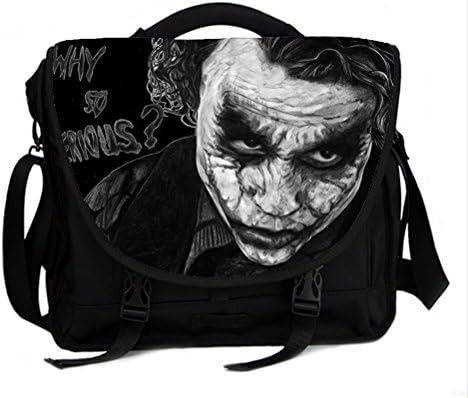 15 Inch Laptop / Notebook Shoulder Messenger Bag Briefcase- Batman Batgirl Art Print.