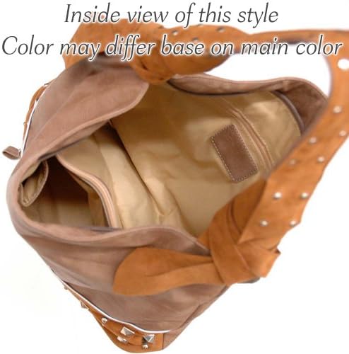 Dasein Designer inspired hobo bag with studs -Black