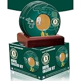 Oakland Athletics Coasters w Game Used Dirt - Set of 4