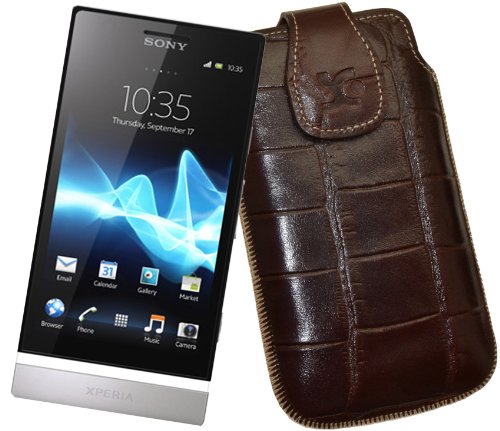 Suncase Original Tasche f&uuml;r Sony Xperia P croco-braun Preisvergleich