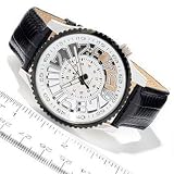 Croton Mens Circuit Breaker Quartz See-Thru Dial Sport Leather Strap Watch CN307327BSBK