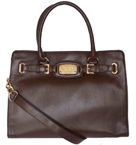 Michael Kors Mocha Leather Hamilton Large EW Tote Handbag Shoulder Bag
