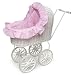 Wicker Doll Carriage with Pink Gingham Liner