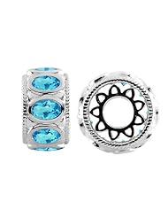 Storywheel® Swiss Blue Topaz Bead / Charm in 925 Sterling Silver