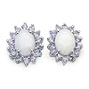 2.15 Carat Genuine Opal & Tanzanite Silver Earrings