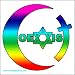 Coexist written in religious symbols in rainbow colors, 4 Square Sticker