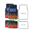 A Set of 4 Universal Fit Fire Flame Carpet Floor Mats for Cars / Truck - Blue Red
