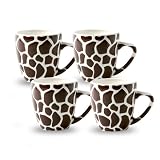 Laurie Gates Jungle Safari Giraffe Mugs, Set of 4