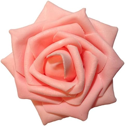 Pink Rose Full Bloom with Green Leaves Hair Barrette