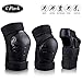 STARPOW Knee Pads for Kids/Adult Elbows Pads Wrist Guards 3 in 1 Protective Gear Set Set for Skateboarding, Roller Skating, Rollerblading, Snowboarding, Cycling(Black-L)