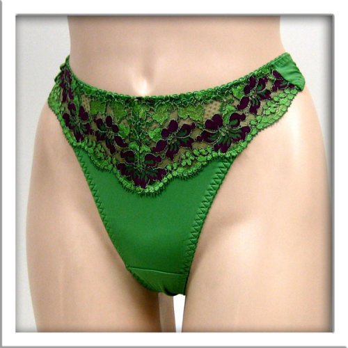 Venus 2 Pack Green Sexy Floral Thong Panty #8060 sz S