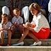 Princess Diana with Sons William and Harry in Majorca as Guests of King Juan Carlos of Spain Photographic Poster Print, 16x16