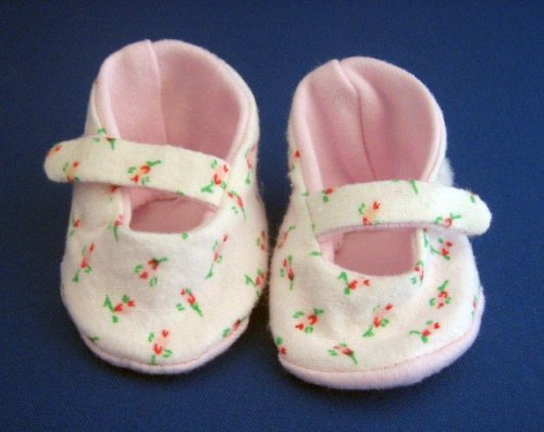 White with Roses Mary Jane Baby Crib Shoe