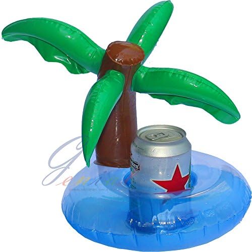 Genial Inflatable Floating Drink Holder, Palm Island 3 Pack