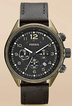 Fossil #CH2783 Men's Flight Leather Band Chronograph Watch