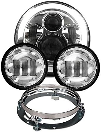 Scoot Lights, Chrome headlight Kit for Harley Davidson motorcycles, WM-J047, WM-J045E, WM-J048A