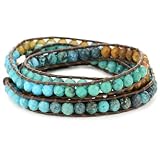 Chan Luu Turquoise Mix Leather Wrap Bracelet