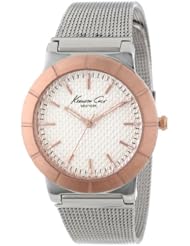 Kenneth Cole New York Womens KC4907 Classic White Dial Rose Gold Bezel Mesh Bracelet Watch