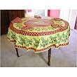 Round Provence Reds Colorful Print coated cotton tablecloth + napkins