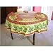 Round Provence Reds Colorful Print coated cotton tablecloth + napkins