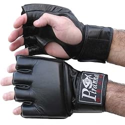 MMA 4 oz Sanctioned Leather Cage Fighting Gloves - Piranha Gear