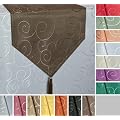Ornamente Damast EDEL TISCHL�UFER -Farbe w�hlbar- 30 x 160 - BRAUN *Beautex*