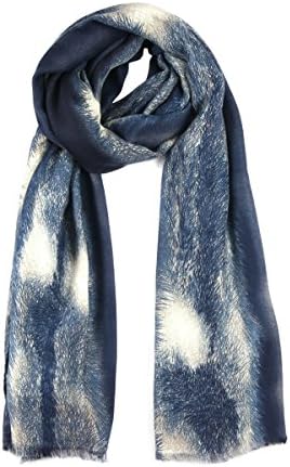 Women's Fox Tail Print Wool Scarf For Sensitive Skin