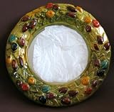 Decorative Wreath Shape Ceramic Frame with Mirror (Italy)
