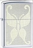 Zippo Lighter - Hidden Butterfly Chrome Logo ZP 6476f