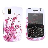 For Blackberry Tour Hard Case Cover Pink Flowers White