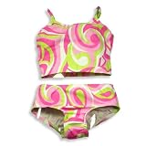 Anita G : Girlfriends by Anita G. - Toddler Girls 2 Piece Tankini Swimsuit, Pink, Lime, White