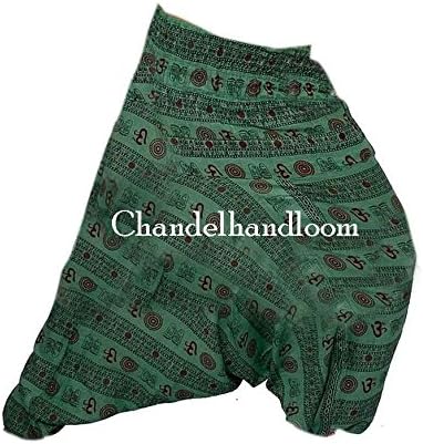 Om Printed Belly Dance Harem Pants Womens Cotton Alibaba Yoga Jumper Harem Pants, Hippie Boho Pants, Gypsy Aladdin Trousers, Unisex Beach, Plus Size Harem Yoga Pants, Afgani Trousers Capri Losse Paints Aldrin