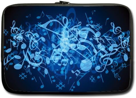 Musical Notes Design Black 13" Inch Laptop Sleeve Custom Durable Case Carrying Bag for Apple Macbook pro, Air, Dell Inspiron, Vostro, Samsung, ASUS UL30, Toshiba Notebook Laptop Sleeve Fits All 13 inch Notebook Laptop(One Side)