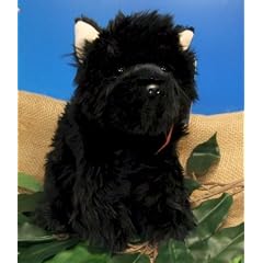 Hund Westhihgland Terrier Westi sitzend schwarz 27 cm