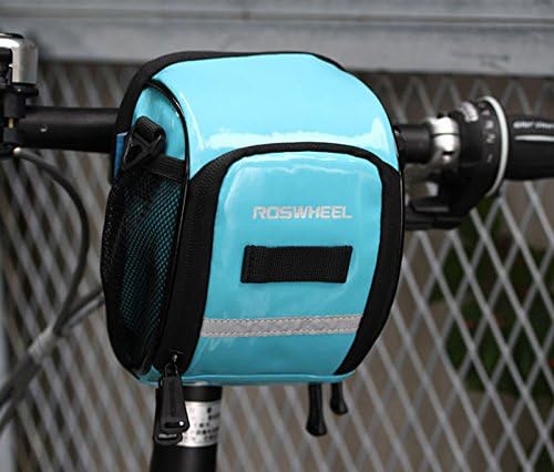 Cycling Bike Bicycle Handlebar Bar Basket Bag (Candy blue)