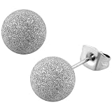 6mm - Inox 316L Stainless Steel Matte Ball Stud Earrings