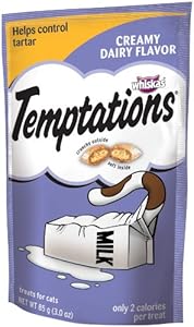 Whiskas Temptations Creamy Dairy Flavour Treats for Cats, 3-Ounce Pouches (Pack of 12) Whiskas Temptations Creamy Dairy Flavour Treats for Cats, 3-Ounce Pouches (Pack of 12)