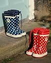Spotty Otter Fleece Lined Wellies Red Infant UK11