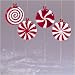 Set of 4 Candy Fantasy Red & White Lollipop Christmas Ornaments