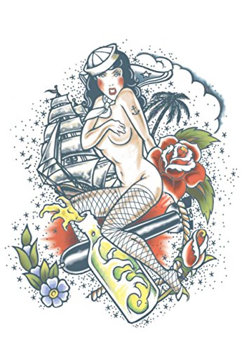 Extra Large Temporary Tattoo - Sailor (Arm - Half Sleeve)