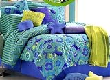Tie-Dye Green Bedding Set 5pc Twin Teen Bed Set Comforter and Sheets