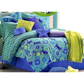 Tie-Dye Green Bedding Set 5pc Twin Teen Bed Set Comforter and Sheets