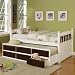 Captain's Bed with Trundle and Storage Drawers in White Size: Full