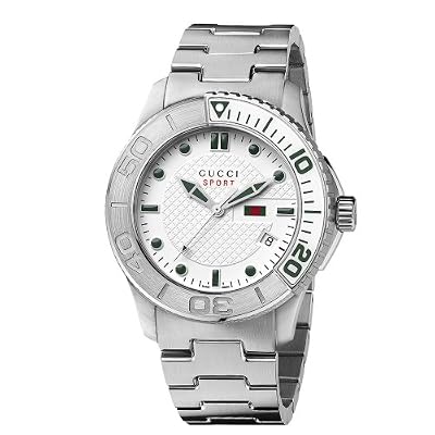 Gucci Men's YA126232 G-Timeless Dive White Dial Steel Bracelet Watch from Gucci