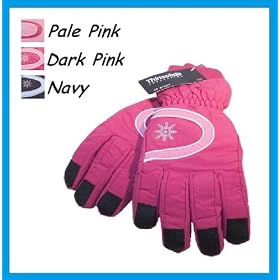 Ladies / Womens Ski Gloves with Thinsulate Fleece Lining - Dark Pink