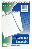 Top Flight Steno Book, Top Wirebound, 6 x 9 Inches, Gregg Ruling, White Paper, 80 Sheets (4600945)