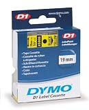 Dymo D-1 0.75 Inches x 23 Feet, Black Print Yellow Tape, 1/Card (45808)